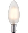 BA15d 4W LED kronljus filament - 320lm, 2500K, matt glas, dimbar