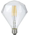 E27 5W dimbar LED-filamentlampa - Diamond, 2500K, klar, 450lm