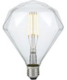 E27 5W dimbar LED-filamentlampa - Diamond, 2500K, klar, 450lm