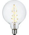 E27 6,5W dimbar LED-globelampa - G125, 500lm, 2200K, filament, klart glas