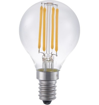 E14 4W filament klotlampa, 24V - G45, 2200K, klart glas, 270lm