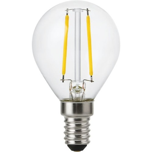 E14 2W dimbar LED-kronlampa - G45, filament, klart glas, 2700K