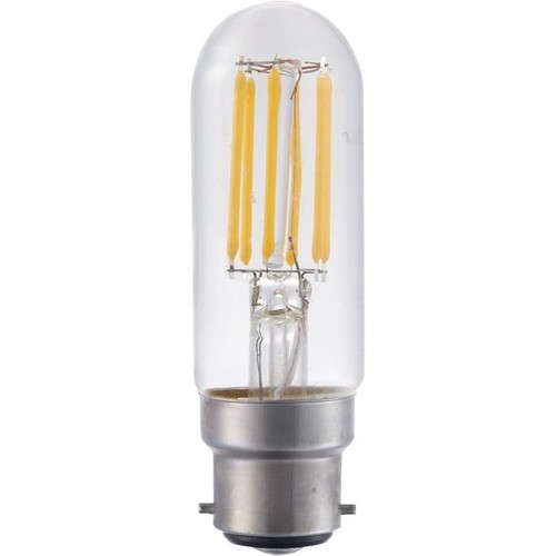 B22d 5W dimbar LED filament rörlampa - 9,5cm, 2700K, klart glas