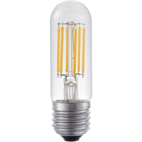 E27 5W dimbar LED-rörlampa - 9,5cm, filament, klart glas, 2700K