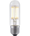 E27 5W dimbar LED-rörlampa - 9,5cm, filament, klart glas, 2700K