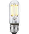 E27 5W dimbar LED-rörlampa - 9,5cm, filament, 640lm, klart glas, 2700K