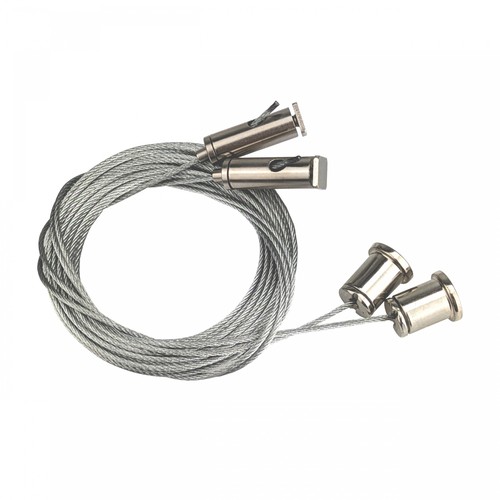 8m vajerupphängning i galvaniserat stål, 2 st. - Universellt monteringskit, silver