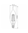 E14 6W LED-kronljus filament - C37, bronsglas, extra extra varmvit