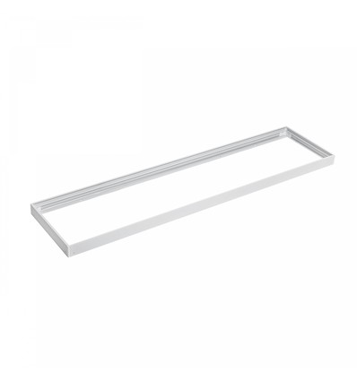 30x1200 ram för LED-panel - Vit, höjd 6,5cm, för direkt montering i tak