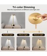 Laddningsbar LED-bordslampa med trådlös laddning - Guld, touch-dimbar, CCT, IP54