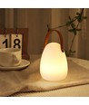 Laddningsbar RGB LED-bordslampa Ø12,8cm - Vit, inkl. fjärrkontroll, IP54 utomhus