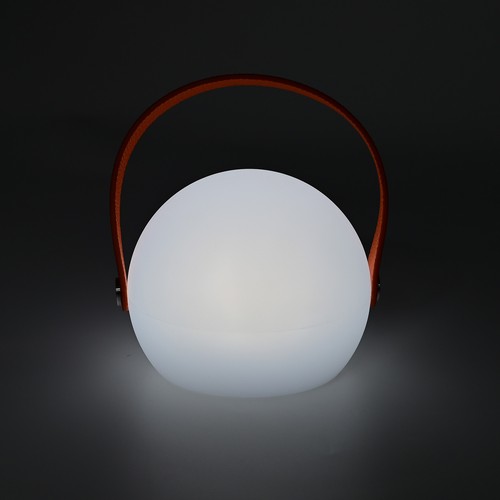 Laddningsbar RGB LED-bordslampa Ø13cm - Vit, inkl. fjärrkontroll, IP54 utomhus