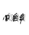 10-pack markspotlights - 0,5W, rund, rostfritt stål, komplett inkl. strömförsörjning