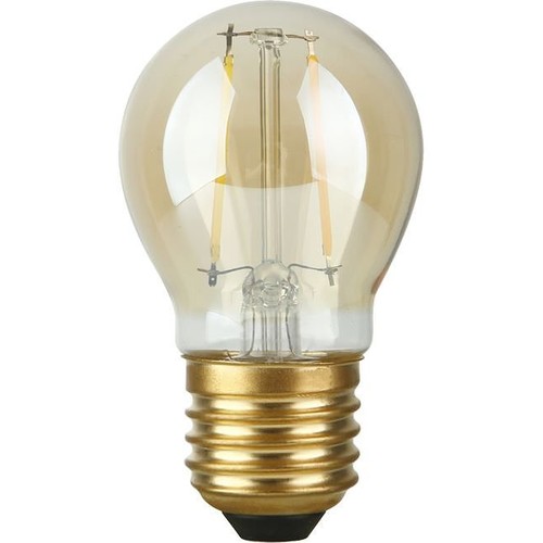 E27 2,9W dimbar LED-klotlampa - Filament, G45, 2200K, guldglas