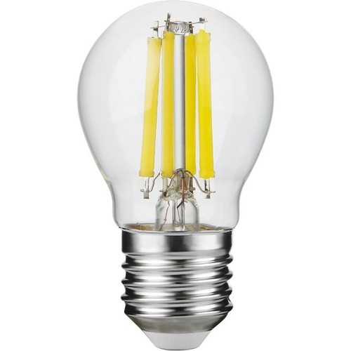 E27 7W dimbar LED-kronlampa - G45, filament, klart glas, 806lm, 2700K
