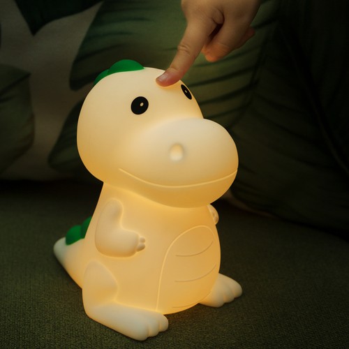 MOCHI Dinosaurie nattlampa - Silikon, färgskifte + varmvit, touch dimbar, IP20 inomhus