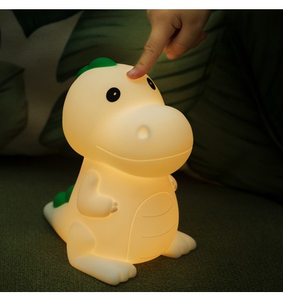 MOCHI Dinosaurie nattlampa - Silikon, färgskifte + varmvit, touch dimbar, IP20 inomhus