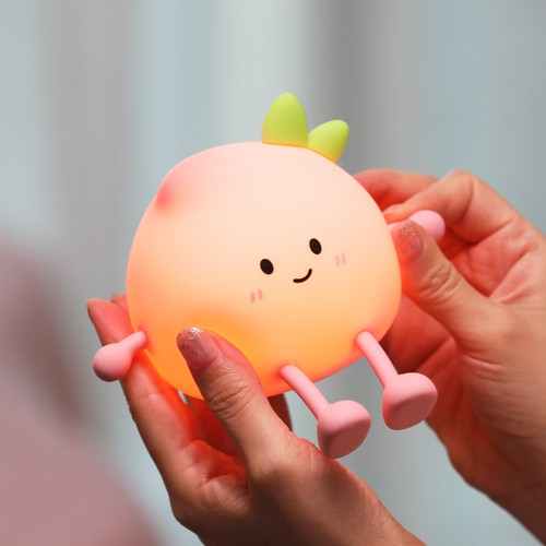 MOCHI persika nattlampa - Silikon, touch dimbar, IP20 inomhus