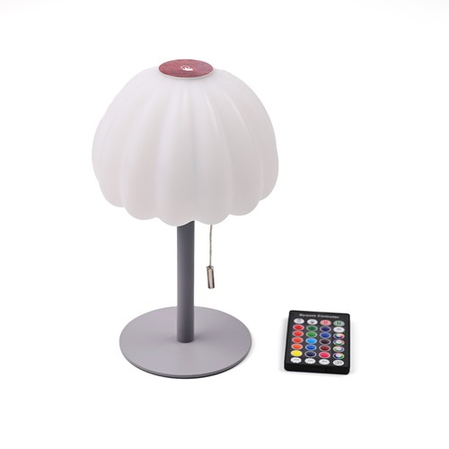 Laddningsbar RGB LED bordslampa - Vit, inkl. fjärrkontroll, IP20 inomhus
