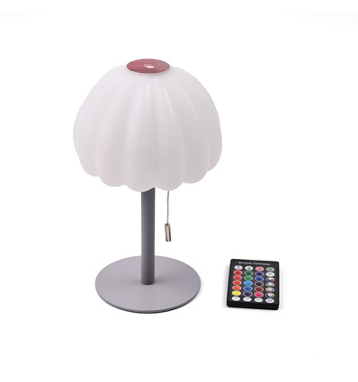 Laddningsbar RGB LED bordslampa - Vit, inkl. fjärrkontroll, IP20 inomhus