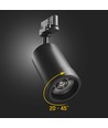 20W PAVA BASIC 3-fas skenspot - Justerbar CCT, 111lm/W, 20-45° vinkel, svart, IP20