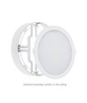 18W Ø22cm Algine 2-i-1 infällt panel - 122lm/W, 4000K, vit kant, rund, infällt eller utanpåliggande