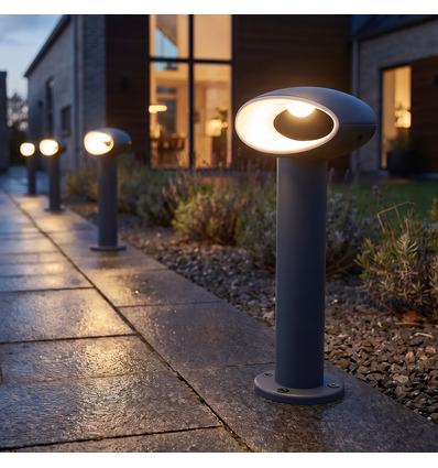 LED Pollare 30 cm 9W IP54 Mörkgrå - 230V, 4000K, inkl. ljuskälla