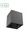 Chloe 7W fyrkantig utanpåliggande spot - CCT, svart, UGR19, 90x90mm, 230V, inkl. ljuskälla