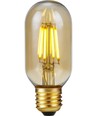 E27 4W dimbar LED-rörlampa - 10,6cm, 2300K, guldglas, filament