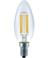 E14 4W dimbar LED-kronljuslampa - C35, filament, 350lm, 2200K, klart glas