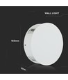 V-Tac 4W LED-vägglampa - IP65, vit, rund, 4-vägs ljus, 4000K, inkl. ljuskälla