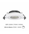 7W Infälld spotlight RA96, DimToWarm+CCT, Dimbar - Hål: Ø6,8 cm, Mått: Ø8,3 cm, Vit kant