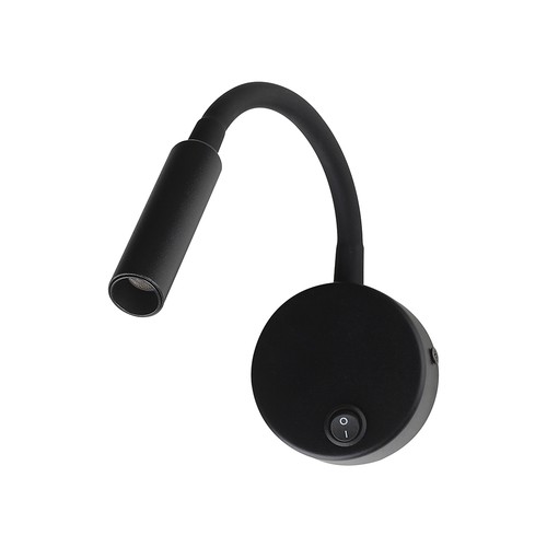 V-Tac 3W LED sänglampa - CREE chip, svart, vägglampa, varmvit