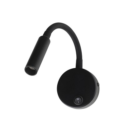 V-Tac 3W LED sänglampa - CREE chip, svart, vägglampa, varmvit