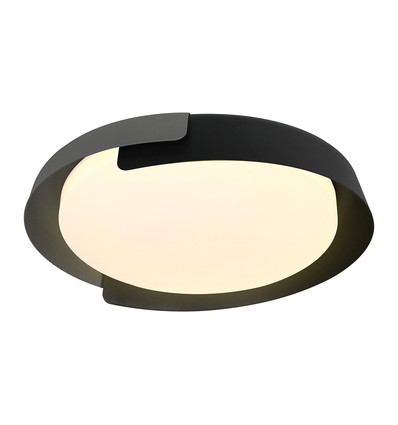48W LED-taklampa med fjärrkontroll - 3-i-1 CCT, dimbar, Ø50cm, svart/grå design