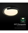 48W LED-taklampa med fjärrkontroll - 3-i-1 CCT, dimbar, Ø50cm, svart/grå design