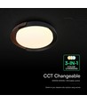 48W LED dekorativ taklampa med fjärrkontroll - Ø50cm, dimbar, 3-i-1 CCT, svart och trälook