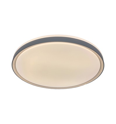 V-Tac 60W LED-taklampa med fjärrkontroll - 3-i-1 CCT, dimbar, grå kant, designer domelight