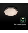 V-Tac 30W/60W/30W LED-taklampa med trälook - 3-i-1 CCT, dimbar, fjärrkontroll, inkl. ljuskälla