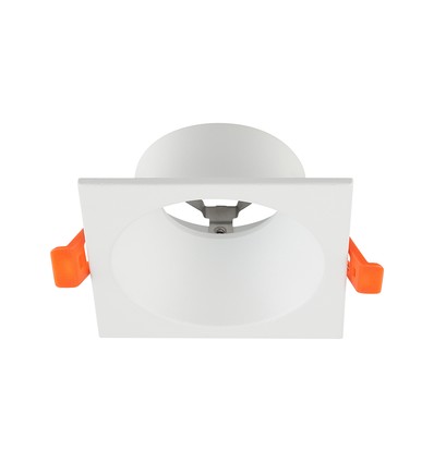 V-Tac GU10 infälld spotlight - Fyrkantig, vit, Deep Anti Glare, utan ljuskälla