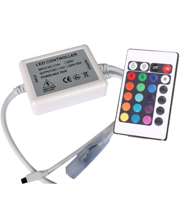 RGB kontroller med fjärrkontroll - 230V, memory funktion, infraröd