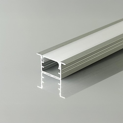 2m V-Tac aluminiumprofil för inbyggnad - Silver, inkl. skydd, 14,8 x 10 mm