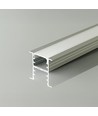 2m V-Tac aluminiumprofil för inbyggnad - Silver, inkl. skydd, 14,8 x 10 mm