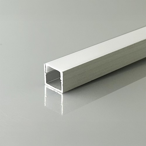 2m Alu-profil för LED-strips - Utanpåliggande, silver, inkl. diffuser, 12x10mm