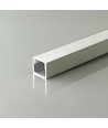 2m Alu-profil för LED-strips - Utanpåliggande, silver, inkl. diffuser, 12x10mm