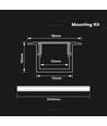 V-Tac 2m infälld profil för LED-strips - Silver, inkl. hölje, 2000x12x10mm
