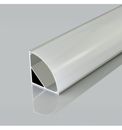 2m hörnprofil i silver för LED-strips - Inkl. hölje, 30x30mm monteringskit