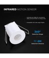 Kompakt infraröd rörelsesensor - Vit, IP20, max 400W LED