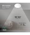 V-Tac taklampa med mikrovågssensor - Vit, för E27-lampa