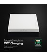 V-Tac 12W BACKLIT utanpåliggande panel - Fyrkantig, 3-i-1 CCT, CREE, 6 års garanti
